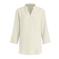 thumbnail image 6 of QGJZVUNL Business Casual Outfits for Women V Neck Shirts with Chest Pockets Dressy Wotk Tops Size 2XL, 6 of 8