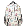 thumbnail image 3 of Princess and Carriage Beige Pattern Cute School Backpack Bag with Padded Back and Adjustable Shoulder Straps 16.9 X 12.6 X 5.9 Inches, 3 of 5