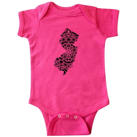 

Inktastic New Jersey Silhouette Mandala Gift Baby Boy or Baby Girl Bodysuit