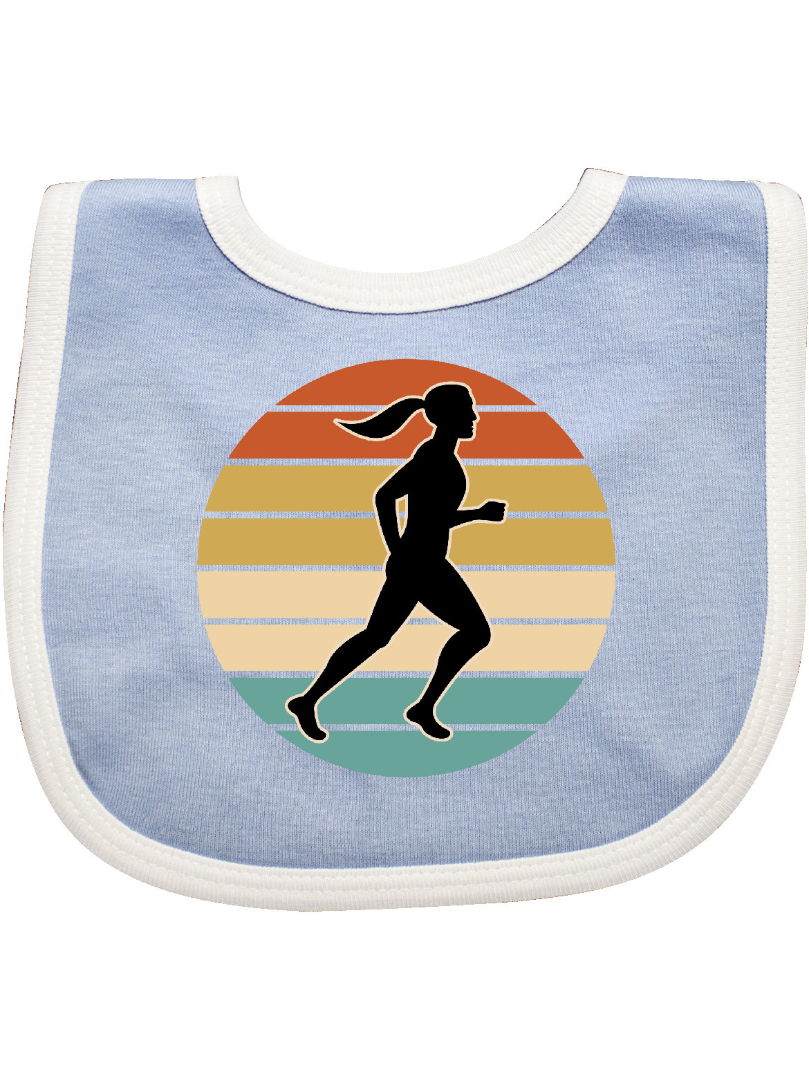 Running Gift Female Runner Baby Bib