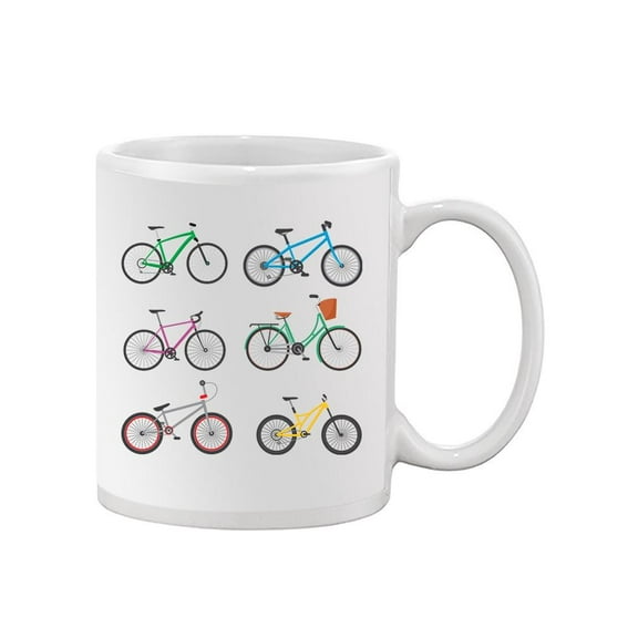 Colorful Bicycles Doodle Mug Unisex's -Image by Shutterstock