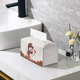 thumbnail image 2 of Psesaysky Christmas Rectangle Tissue Box Cover, Snowman Cardinal Tissue Box Holder with Bottom Buckle - Waterproof PU Leather Decorative Organizer for Tabletop, Bathroom, Car, Office, 2 of 7