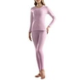 thumbnail image 7 of Ltctricy Women's Plus Size Thermal Underwear Sets Fleece Lined Long Sleeve Shirts and Leggings 2 Piece Base Layer Sets(Pink,4X-Large), 7 of 7