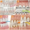 thumbnail image 3 of 150 type dental interdental brushes, 5 sizes soft toothbrush with anti-slip handle, angled head picks suitable for braces, implants, and oral cleaning, 3 of 4