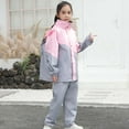 thumbnail image 6 of Yuncity Boys Girls Rain Jacket Rain Suit With Hood Backpack Space Lightweight Reusable Outdoor School Play Raincoat Rainwear Pink 9-10 Years, 6 of 9