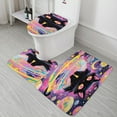 thumbnail image 5 of Cute Planet Cat Bathroom Mats Set 3-piece Bath Mats , Floor Rug Decorations for Kitchen Bathroom Bedroom, 5 of 7