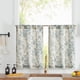 thumbnail image 1 of Cortinas Jinchan de lino para cocina, diseño floral francés, 76 x 76 cm, color azul y beige, 1 of 9