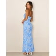 thumbnail image 4 of Merokeety Womens Summer Maxi Tube Dress Floral Mesh Formal Party Long Dresses Blue l, 4 of 5