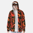 thumbnail image 4 of Goofa Red Hot Chili Printed Women's UPF 50+ Sun Protection Hoodie Jacket Lightweight Long Sleeve Sun Shirt for Women with Pocket Hiking Outdoor-, 4 of 9