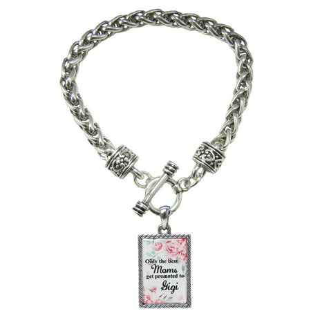 Only the Best Moms Get Promoted to Gigi Silver Toggle Bracelet Jewelry Gift (Best Jewelry Stores In Aruba)