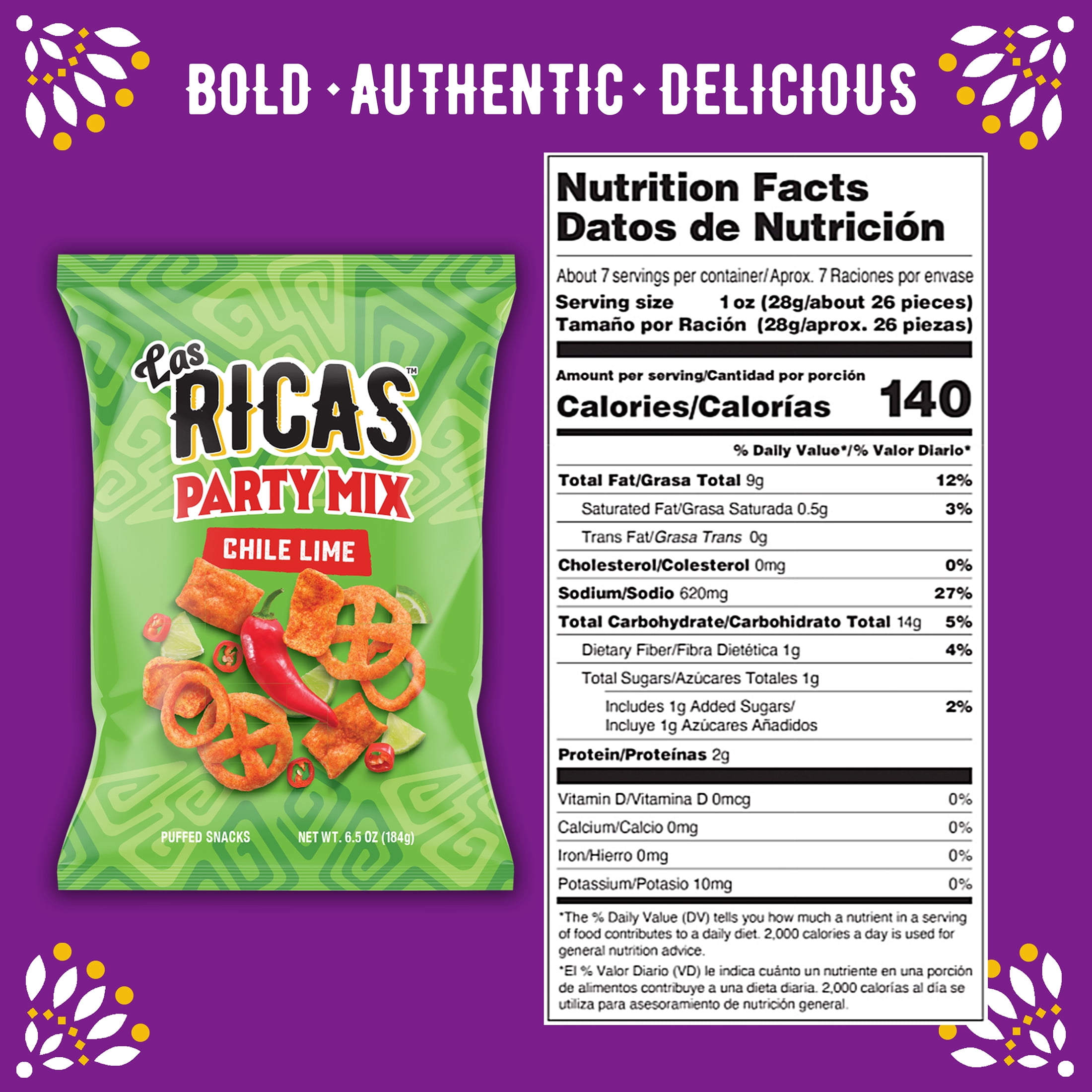 (6 pack) Las Ricas Chile Lime Party Mix