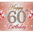 thumbnail image 4 of Pink Themed Glittery 60th Birthday Banner Background Decorations for Birthday Party Photography Props Backdrop Party Supplies Celebrations Decor, 4 of 8