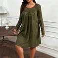 thumbnail image 7 of Bpmpbo Plus Size Ribbed Sweater Dress - Women's Long Sleeve Flowy Midi Dress for Fall Winter, 7 of 7