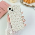 thumbnail image 2 of Case for iPhone 15 Pro,Cute Flower Floral Pattern Wave Design Curly Wavy Frame Case,Aesthetic Soft TPU Shockproof Case for iPhone 15 Pro Phone Case 6.1 Inch,Beige/Pink&White Floral, 2 of 9