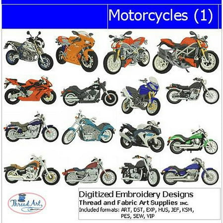 - ThreadArt Machine Embroidery Designs Motorcycles(1) CD: