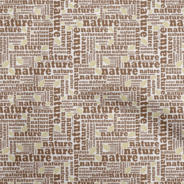 oneOone Cotton Cambric Brown Fabric Text Craft Projects Decor Fabric Printed By The Yard 42 Inch Wide