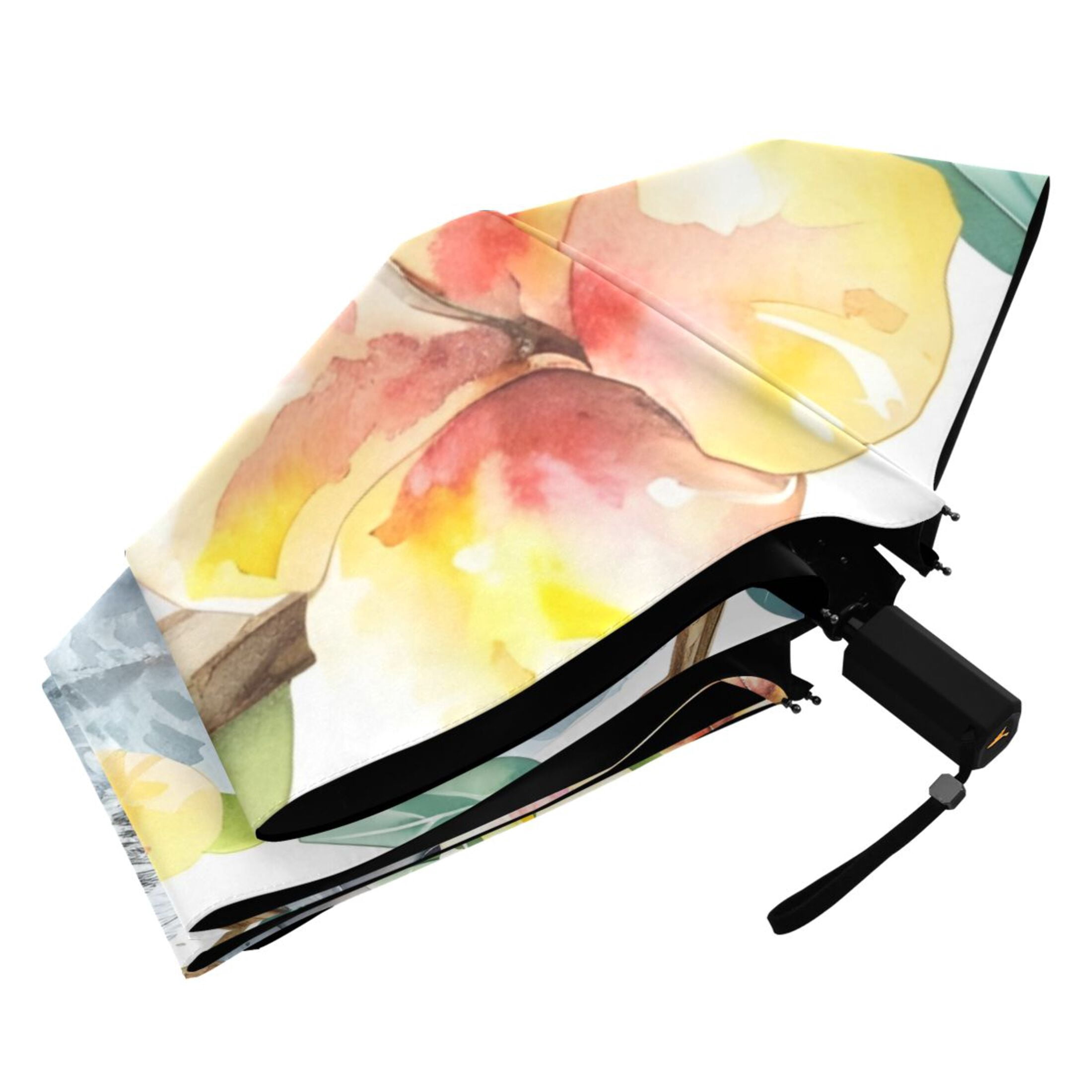 Koala with Flowers Compact Sun Umbrella Windproof Travel Umbrellas for Rain Strong Portable UV Protection