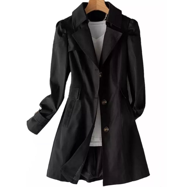 Gabardina De Mujer Chaqueta De Moda Corta De Color Sólido