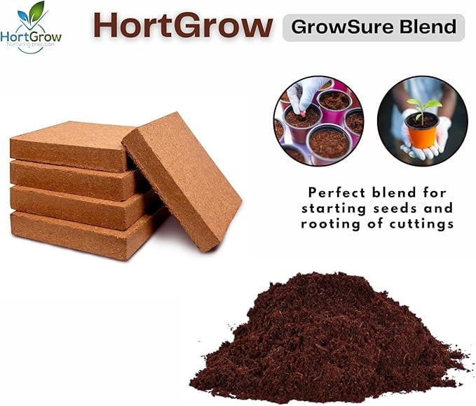 Coco coir blocks - GrowMax blend (5x1 kg), expands to 2.5 cu ft