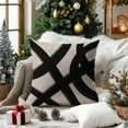thumbnail image 5 of Black Beige Tan Khaki Pillow Covers 18x18 Inch Set of 2 Modern Abstract Graffiti Art Line Decorative Throw Pillows Minimalist Geometric Pillow Cases Home Decor for Sofa Couch Bedroom Outdoor, 5 of 6
