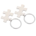 thumbnail image 3 of Shisuyan Valentine Keychain Puzzle Piece Silver Stainless Steel 2Set 2.8x1.4in, 3 of 8