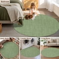 thumbnail image 6 of Vintage Forest Green Large Area Rugs for Bedroom Living Room, Soft Non Slip Carpet Bedside Rug, Farmhouse Retro Solid Color Linen Texture Round Floor Cover Kitchen Accent Rug 4' for Office, 6 of 9