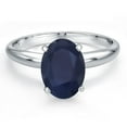 thumbnail image 3 of Gem Stone King PLAT-900 Platinum Blue Sapphire Engagement Ring for Women | 2.20 Cttw | Oval 9X7MM | Gemstone September Birthstone | Size 6, 3 of 6