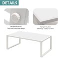 thumbnail image 3 of Royalcraft Patio Furniture Coffee Table, All-Weather Outdoor Aluminum Rectangle Coffee Table with Tempered Glass Table Top, White, 3 of 6