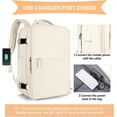 thumbnail image 2 of coowoz - Mochila de viaje para mujeres y hombres, aprobada por aerolíneas, mochila deportiva para portátil, B-off Blanco, Large-L, 2 of 3