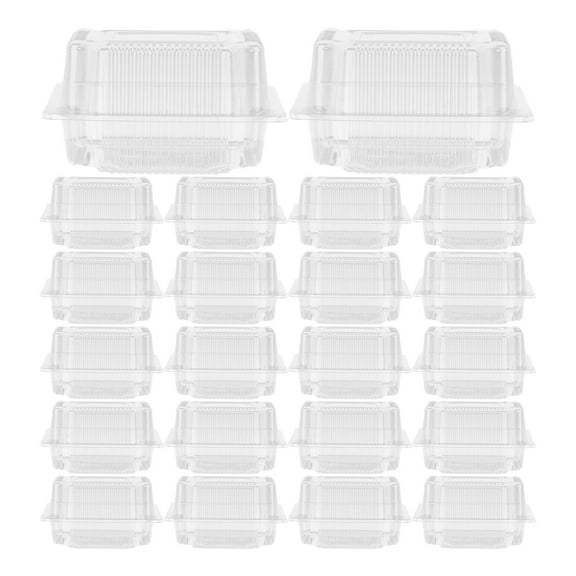 100 Pcs Plastic Containers with Lids for Food Cake Slice Transparent