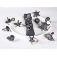 thumbnail image 3 of Alpha Living Home Servilleteros de metal con diseño costero de conchas marinas, juego de 12 para cenas, bodas, recepciones, reuniones familiares o uso diario, accesorios de decoración de mesa (antiguo, 3 of 5