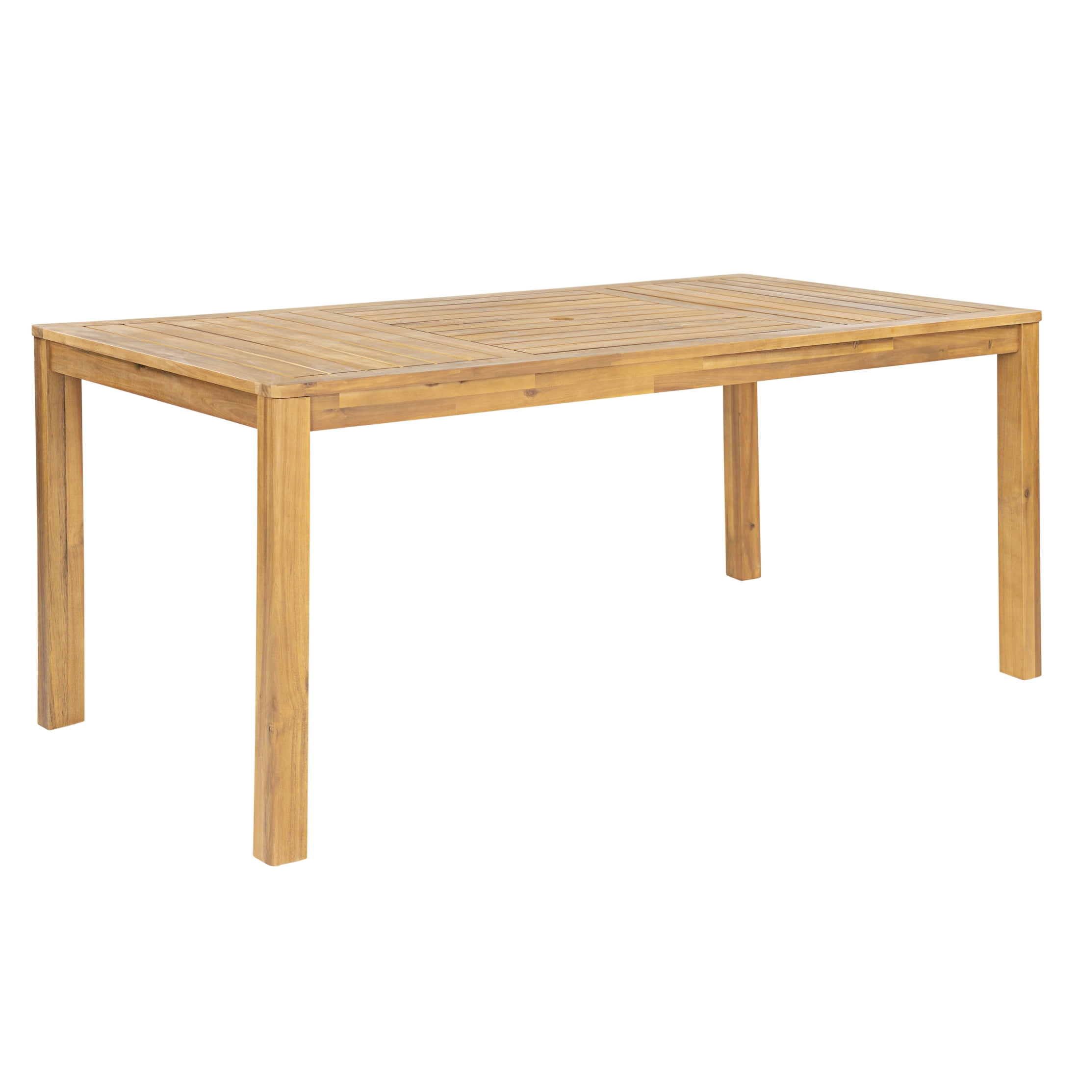Christopher Knight Home 69" Outdoor Acacia Wood Rectangular Dining Table with Umbrella Hole, Teak
