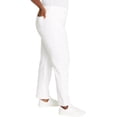 thumbnail image 5 of Gloria Vanderbilt Women’s Amanda Classic 5-Pocket Stretch Denim Jeans, Natural Waist, Tapered Leg (White, 14 Average), 5 of 6