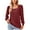 Wine, variant on qolati Women's Lantern Long Sleeve Tops 2023 Trendy Embroidery Square Neck Loose Fit T-Shirt Dressy Casual Basic Work Shirts