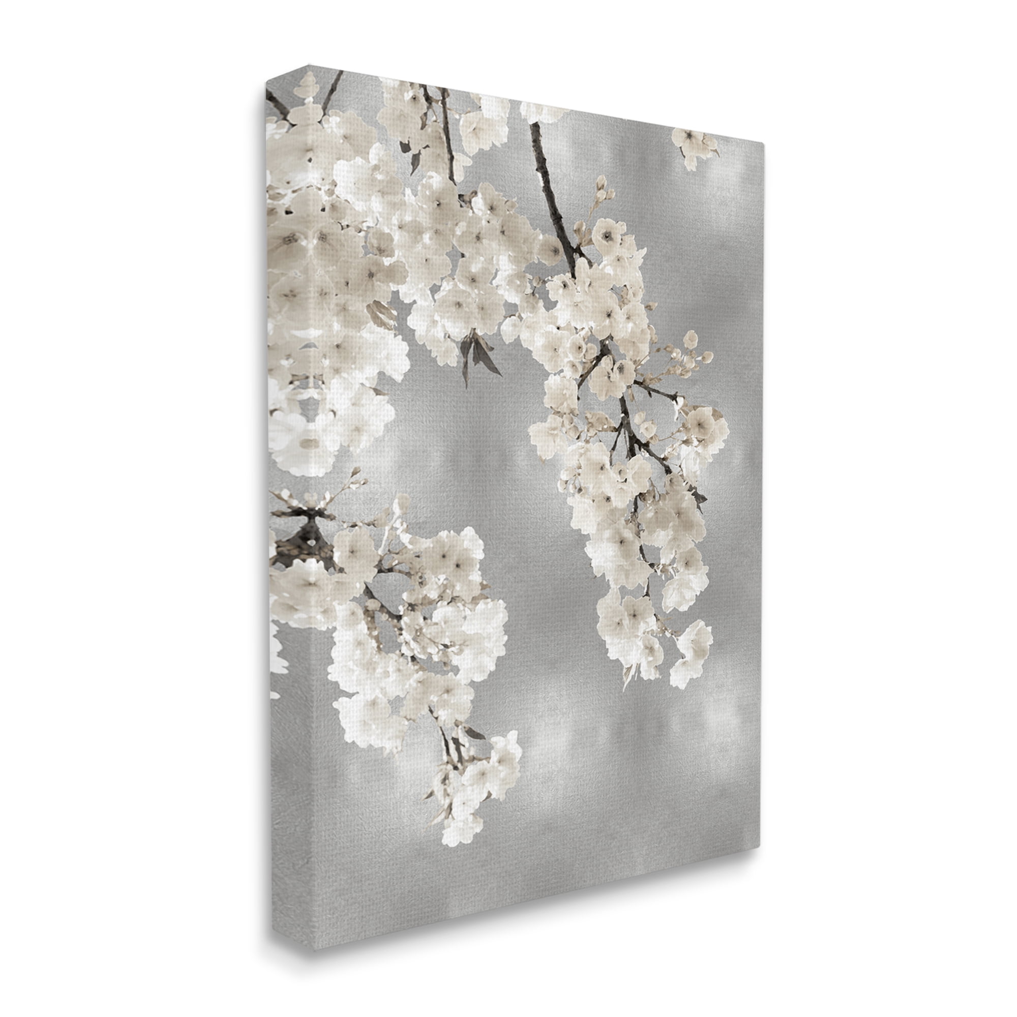 Stupell Industries Modern White Cherry Blossoms Botanical & Floral Painting Gallery Wrapped Canvas Art Print Wall Art, 36 x 48