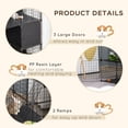 thumbnail image 4 of 56-Panel Black Metal Pet Playpen Cage for Rabbit, Chinchilla – DIY Small Animal House & Storage Rack, 41.3" x 27.6" x 41.3", 4 of 7