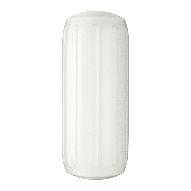 Polyform Boat Fender 20-953-038 HTM-2 White; Ribbed; Cylinder; White; PVC; Single