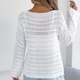 thumbnail image 4 of Riecok Womens Cover Up Long Sleeve Crewneck Hollow out Lightweight Swimsuit Cover Ups Summer Vacation Tops, 4 of 7