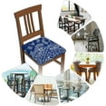 thumbnail image 2 of Seat Covers for Dining Room Chairsset of Set of 6, Blue Navy Bandanna Paisley Stretch Chair Seat Covers Cushion Slipcovers for Kitchen Office, 2 of 6