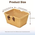 thumbnail image 2 of SUTENGDA 1 Pack Rectangular Bike Basket - Hand Woven  Adjustable Straps  13.4”x10.2”x 7.1” Size  Perfect for Adult Cyclists, 2 of 7