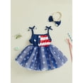thumbnail image 4 of Okbabeha 4th of July Baby Girl Outfits Toddler Fourth of July Romper Dress American Flag Strap Tulle Bodysuit Tutu Dress Summer Independence Day Clothes, 4 of 8