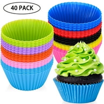 40 Pcs Silicone Cupcake Baking Cups, Reusable & Non-Stick Muffin Cupcake Liners for Party Halloween Christmas