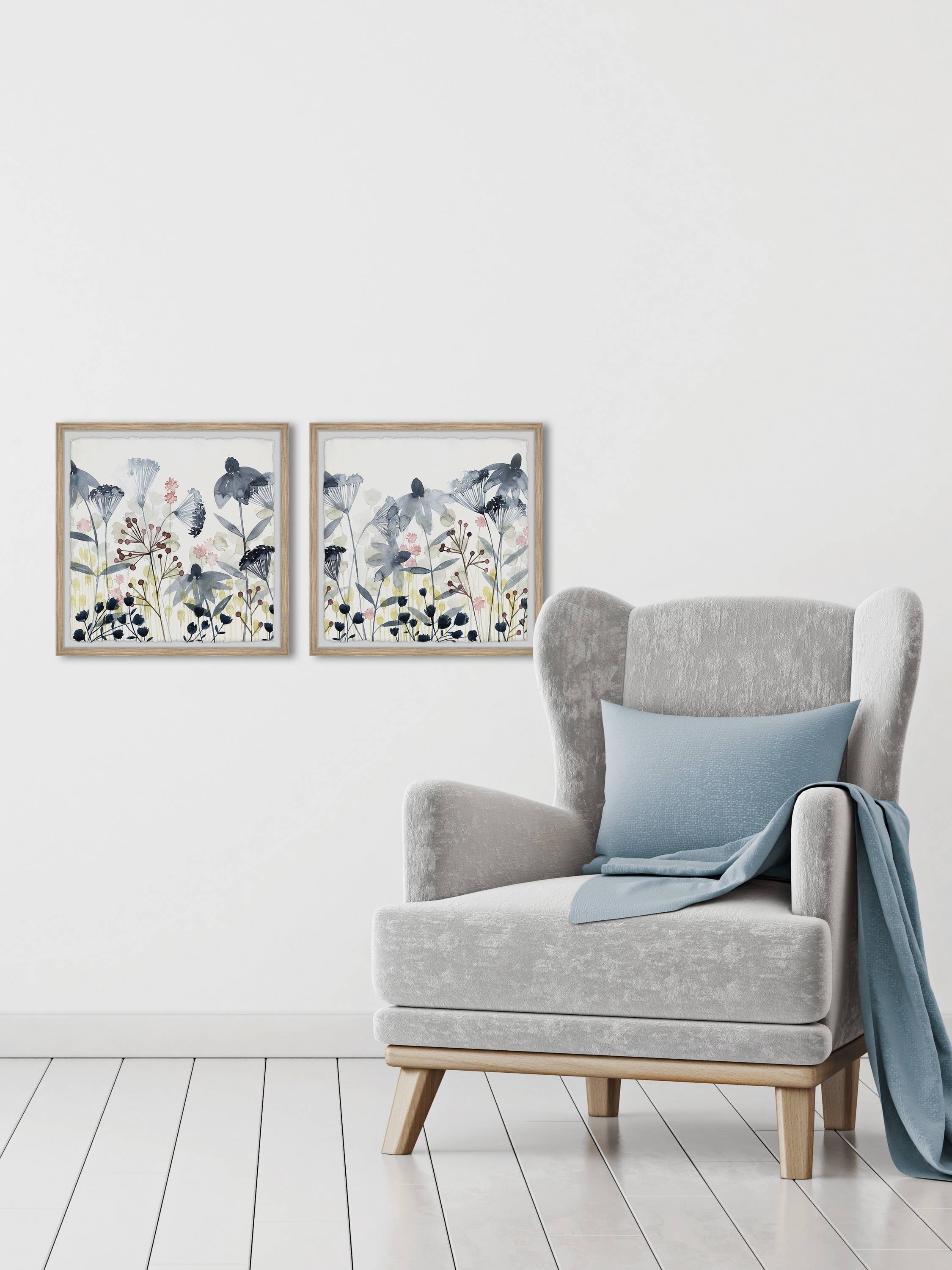 Marmont Hill Happy Garden Ii Diptych, Art Prints, 36.00" x 1.50"