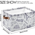 thumbnail image 3 of GZHJMY Plaid Paris Eiffel Tower Storage Bin for Toy Storage Basket Dirty Clothes Sundries Office Home Closet Shelf Cube Box Waterproof Laundry Basket Collapsible Organizer, 3 of 7