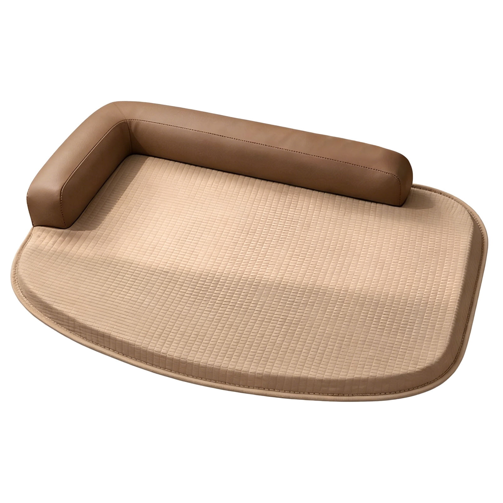 Dog Sofa Bed with Raised Bolster and Scratch-Resistant Quilted Cover Waterproof Washable Cat Dog Lounger with Double Pillow Non- Pet Couch Mat for Indoor Living Room Home Use Coffee