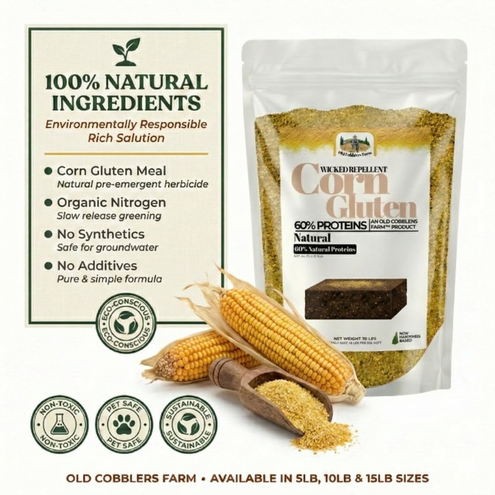Old Cobblers Farm Organic Corn Gluten Fertilizer, Non Gmo, 15lb