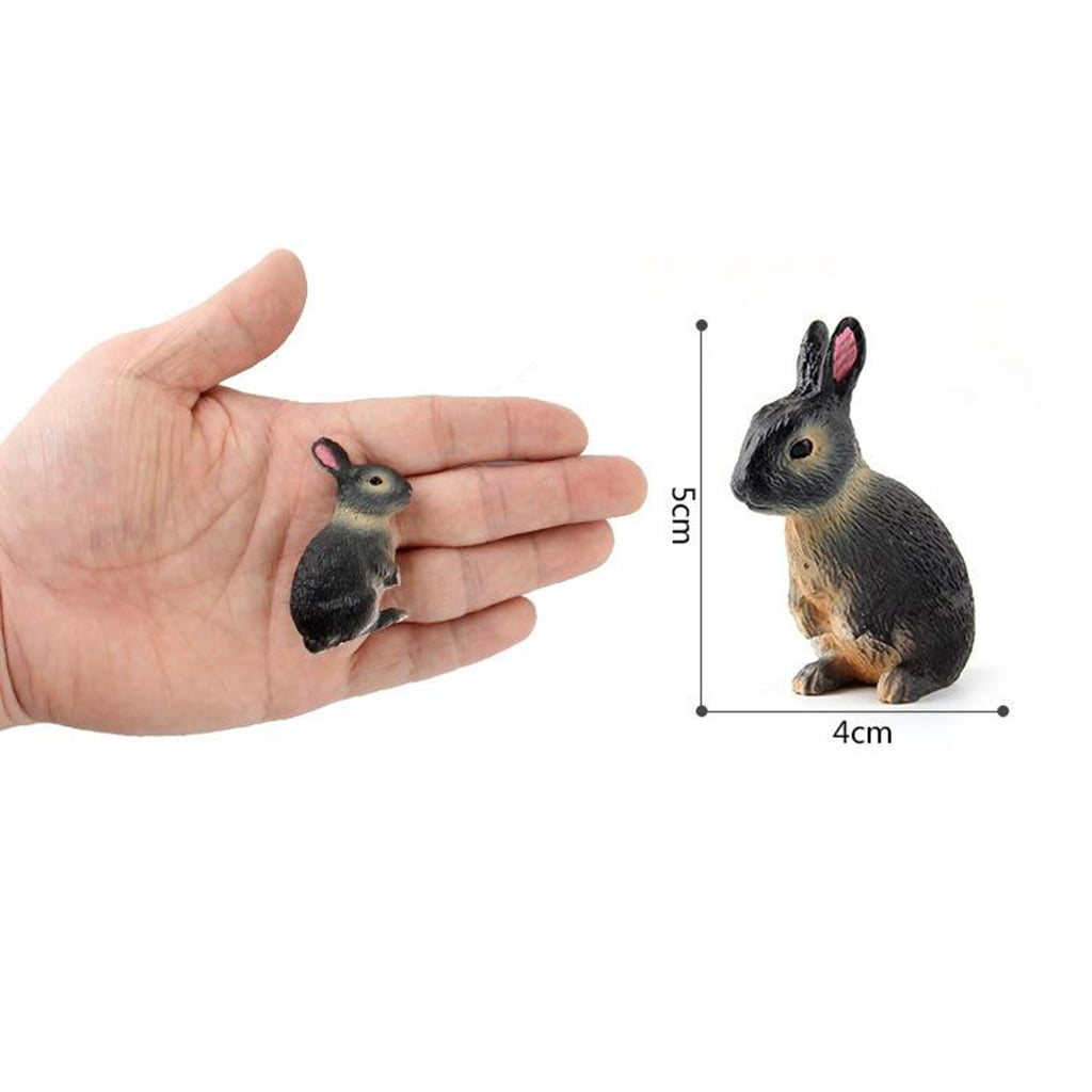 ABS Rabbit Figure Pet Animal Model Playset Toy Home Decor Kids Birthday Gift 