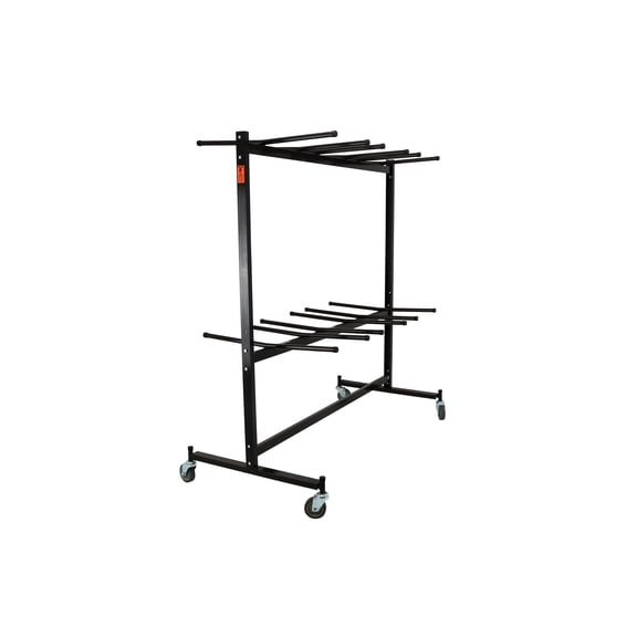 Hampden Furnishings Julian Double-Tier Hanging Chair Storage Cart, Brown Steel