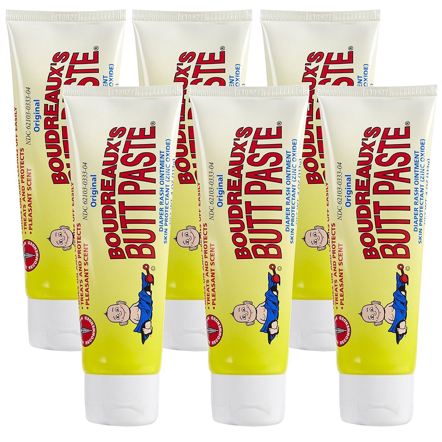 Original Boudreaux's Butt Paste Diaper Rash Ointment Mild Rash 4oz, 6