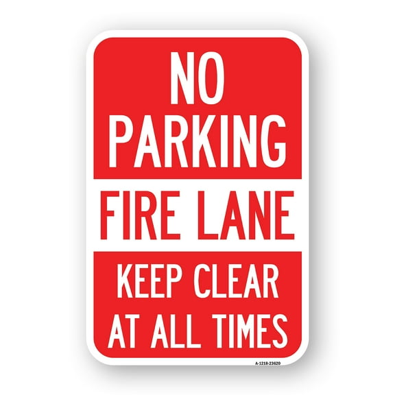 SignMission A-1824-23620 18 x 24 in. Aluminum Sign - No Parking Fire Lane Keep Clear At All Times